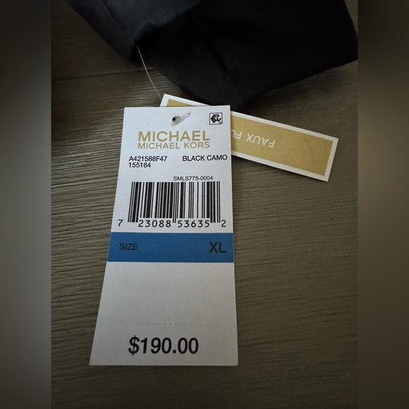 Michael Kors Black Camo Coat NWT - Picture 4 of 9